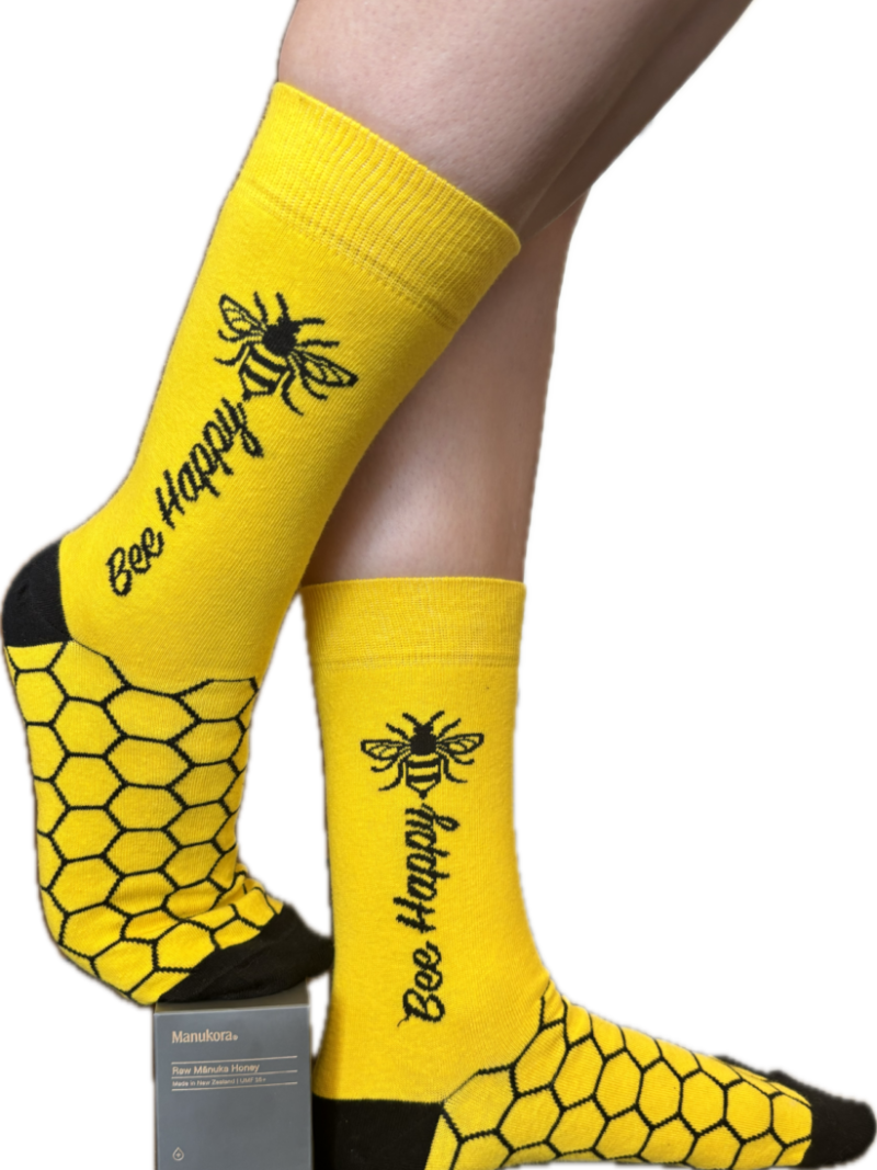 Bee Happy Knee high Bee Socks by Urban Eccentric
