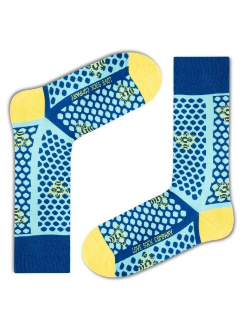 Blue Bee N Dot Bee Socks by Love Sock Company