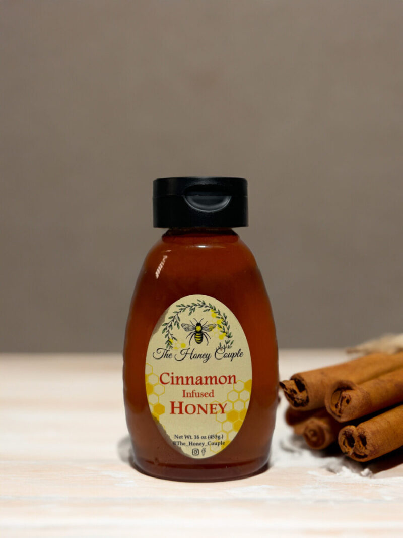 Cinnamon Infused Raw Local Honey by The Honey Couple 16oz