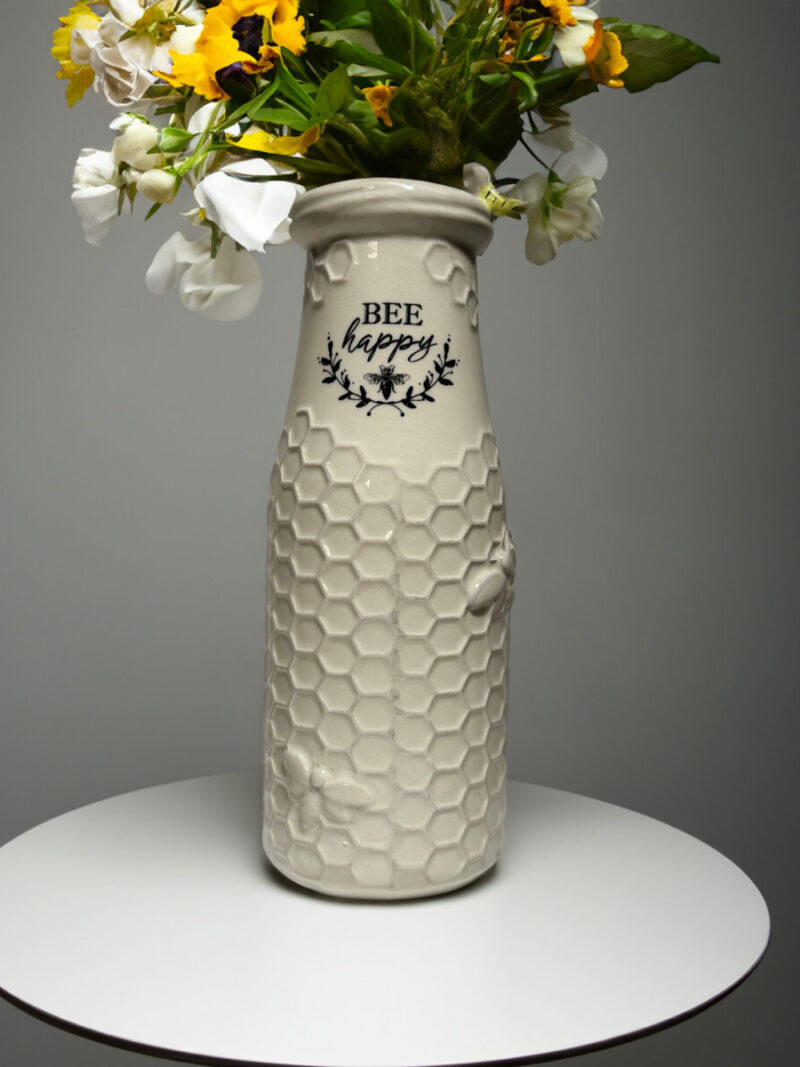 Bee Happy Ceramic Vase by Youngs